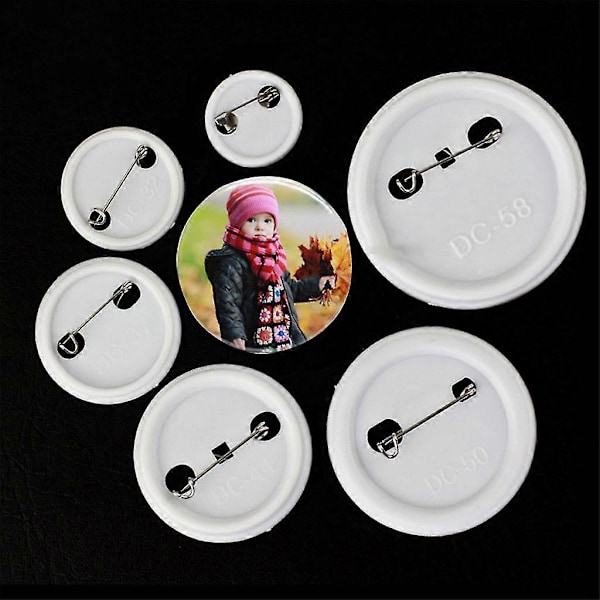 100 Set Metall Blankt Märke Personliga Broscher Cabochon Ryggsäck Kläder Slagstift Delar För Knappmaskin DIY Hantverksmaterial 44mm