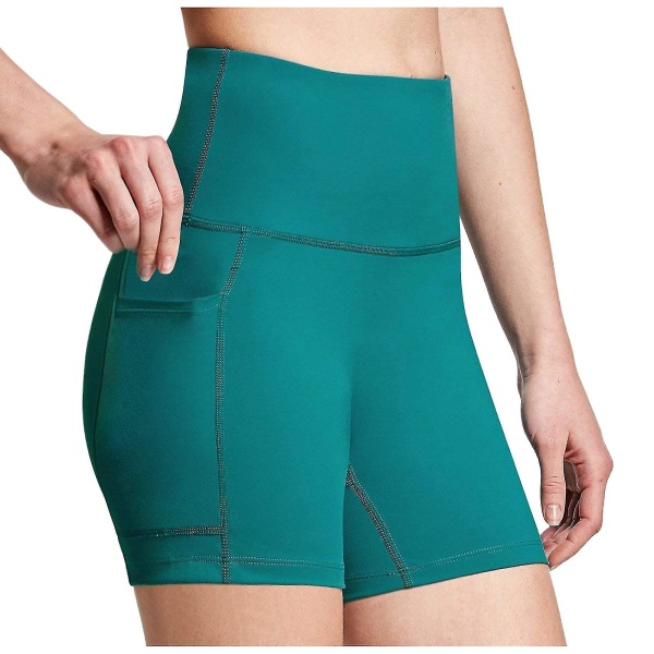 Tflycq Träningsleggings för Kvinnor Fitness Sport Löparfickor Leggings Yogabyxor Green L