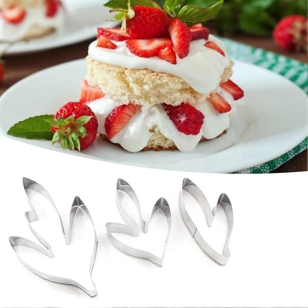 3 stk. Bakeform Peon Blomst Bladform Non-Stick DIY Verktøy Rustfritt Stål Kakekjeks Kutter for Bakeri