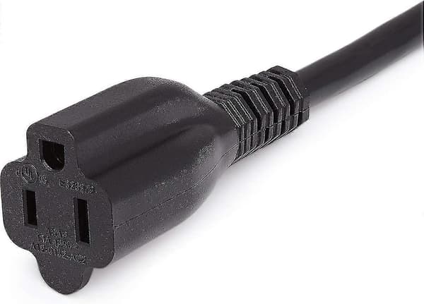 Förlängningssladd, 13 Ampere, 125V, 1,8 meter, Svart