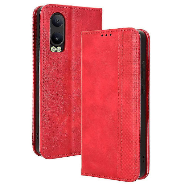 Til Oppo K12x 5G/ OnePlus Nord CE 4 Lite 5G Stand Case Magnetisk Lukning Læder Telefon Cover Red