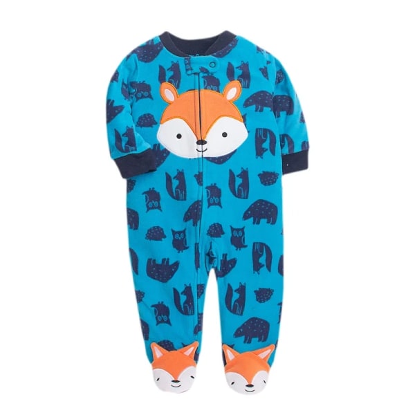 2023 Höst Vinter Varm Nyfödd Baby Sparkdräkt Pyjamas Fleece Fot-inlindad Jumpsuit Bebis Flicka Tecknad Söt Pjms style 2 9M