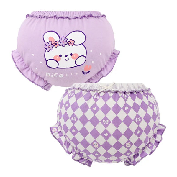 2 st Sommar Baby 100% Bomulls Shorts Barn Kawaii Söta Tecknade Kalsonger PP Byxor 1077AD 13-24M ( 100 )