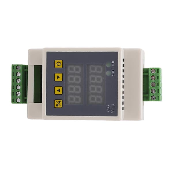 Timermodul 2 Kanaler Exakt LCD-skärm ABS Fördröjningsmodul Vit DC 7?27V AC 220V