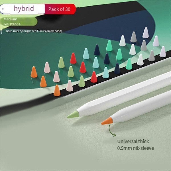 30 stk Silikonetui for spiss Erstatningsetui for 1. 2. Nib Beskyttelsesdeksel Stylus Pen Spiss