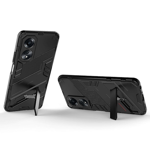 Skal för Oppo A58 4g PC+TPU Stötsäkert Stativ Mobilskal Black