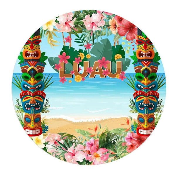 100 cm halkaisijaltaan oleva havaijilainen rullalautailu rantajuhlatarvikkeet pyöreä verho taustakangas valokuvaus rekvisiitta, H