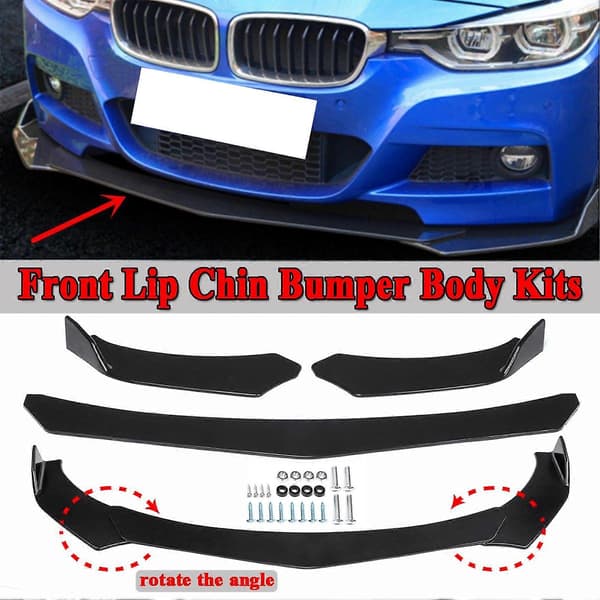 4 st Universal Front Bumper Splitter Läpp Nedre Hak Diffuser Spoiler Deflektor Body Kit