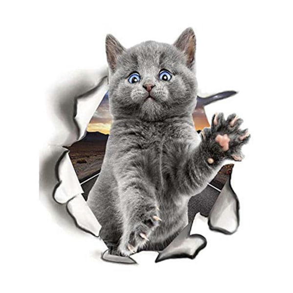 3D Fantasifullt Designet Kattunge Veggklistremerker Baderom Toalettlokk Dekor