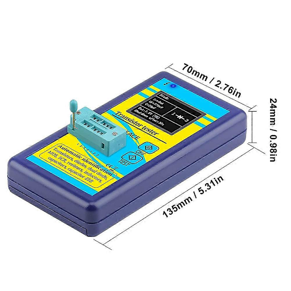 M328 Transistor Testare Diod Triod Kapacitansmätare LCR ESR Mätare NPN PNP Resistans Induktans Multimeter Blå