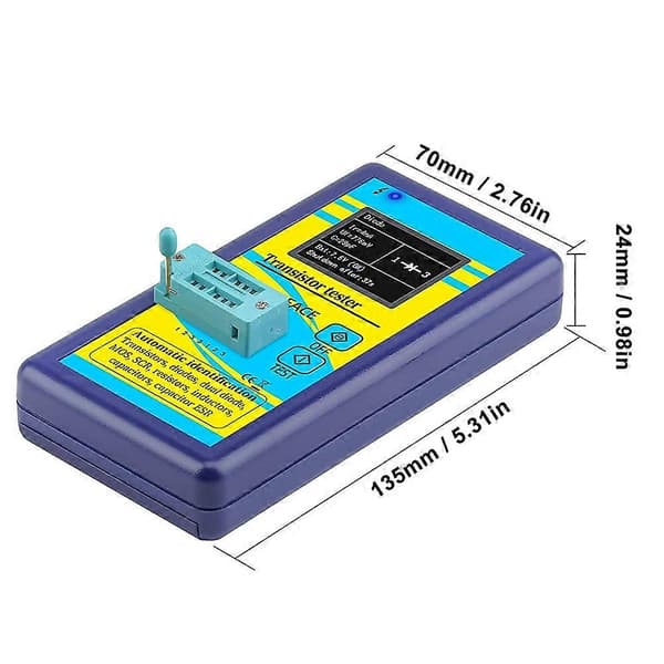 M328 Transistor Tester Diode Triode Kapacitansmåler LCR ESR Måler NPN PNP Modstand Induktans Multimeter Blå