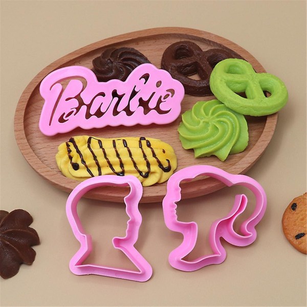 Barbie Filmtema Dockhuvud Kakform Set Barn Plasticin Form Kök Gör-det-själv Tårta Choklad Fondantform 1Set