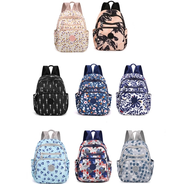 Vento Marea Mini Ryggsäck Blommigt Tryck Axelväska Style 14