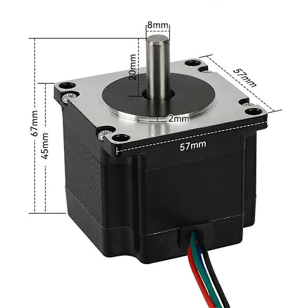 57 Askelmoottori 1.2N 45mm 2.8A 2 Vaihe 4 Johtoa 3D-Tulostimeen DIY Kaiverruskoneen Moottori 57 Askelmoottori