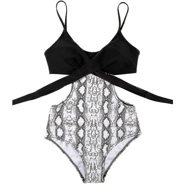 One Piece Dam Monokini Baddräkt Tryckt Baddräkt Strandkläder style 5 S