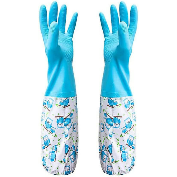 Par Gummihandskar För Rengöring av Dammrännor - Lång Arm Blue