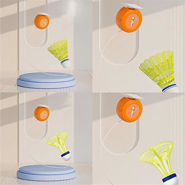 Badmintonträningsverktyg, Badminton Rebound Trainer Elastiskt Badminton Träningsset Portabel Badminton Träningsanordning B