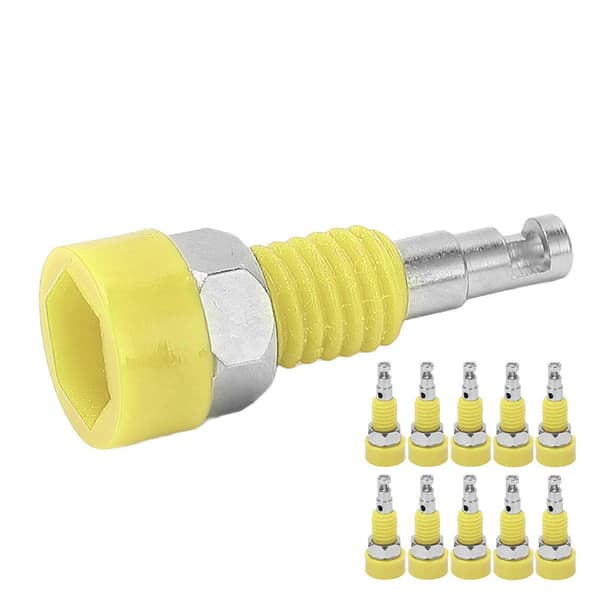 10 stk. 2 mm Banan Hun Jack Stik Adapter Panel Mini Bindingsstolpe til Elektronisk Instrument Gul