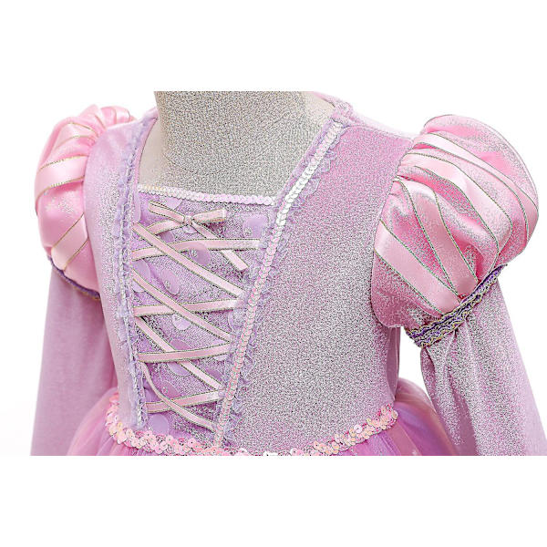 Flickor Rapunzel Prinsessklänning Barn Hösttrassel Fancy Prinsesskostym Barn Födelsedag Karneval Klänningar Party Kläder Cape dress 6T(130)