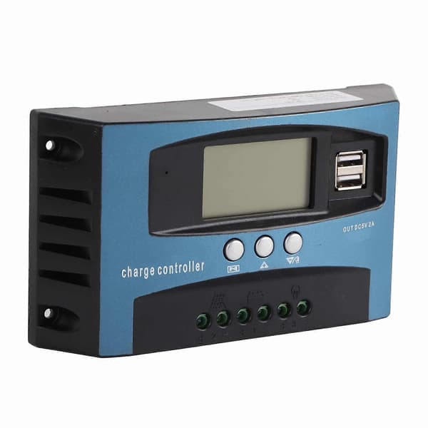 Solarladdningsregulator 12V 24V Intelligent Identifiering MPPT Laddning LCD-Display Solpanel Laddningsregulator 60A (20A Urladdning)