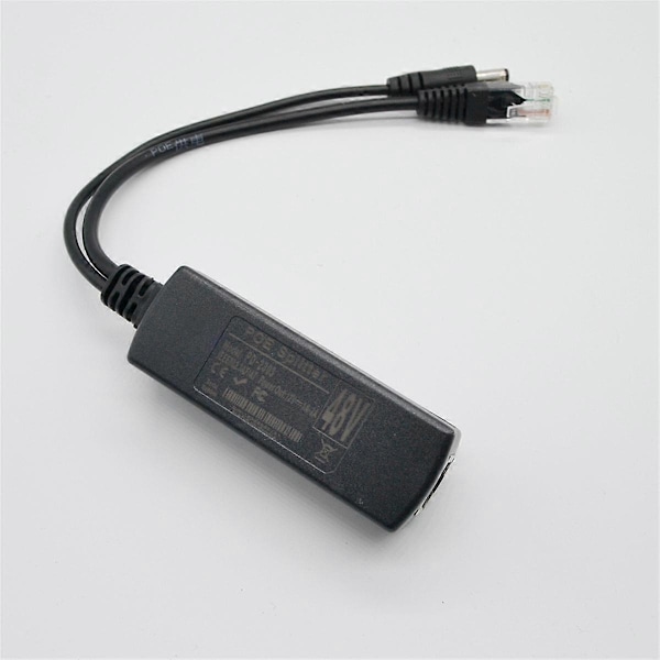 Gigabit Mini PoE Splitter 10/100/1000Mbps POE Splitter DC Output 12V Power over Ethernet IEEE 802.3af til IP Kamera Sort