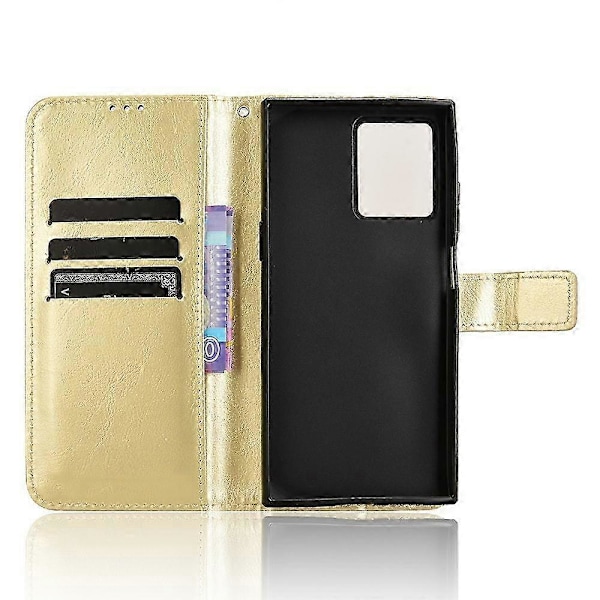 For HMD Skyline Deksel Crazy Horse Tekstur PU Lær Telefon Lommebok Deksel - Svart s2024121260 Gold