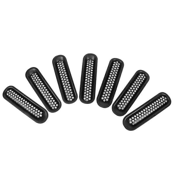 7 stk. ABS Eksteriør Frontgrill Mesh Grill Passer Til Jeep Wrangler 2007-2018 Sort
