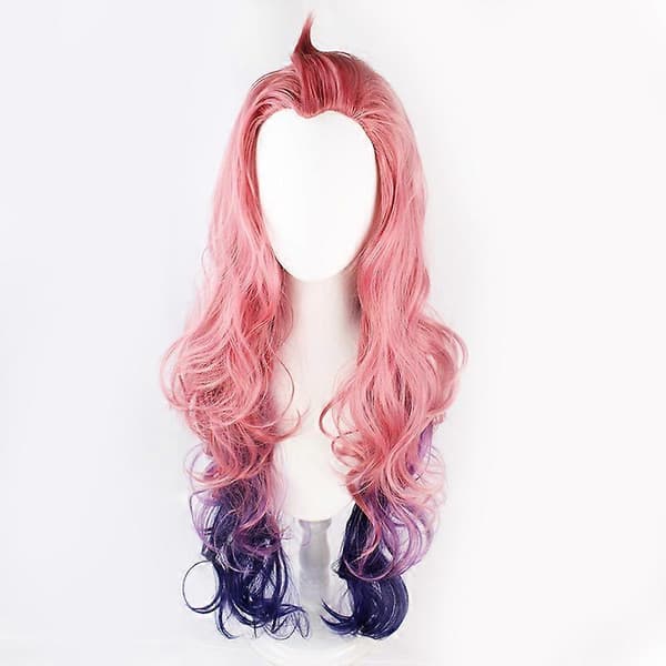Pink Evolution Blå Lila Lolita Lång Lockig Hårnålshästsvans Cosplayperuk