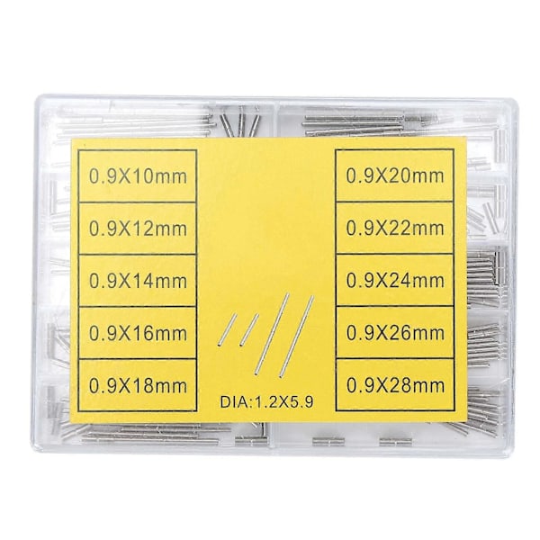 100 kpl Kellon putkitanko Alloy Kellon rannekkeen lukko Linkki tappi Yhdistävä akseli 0,9 mm 10–28 mm