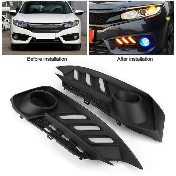 2 stk. LED Kørelys 3 Farver DRL Lampe Passer til Honda Civic 10. generation 2016-2018