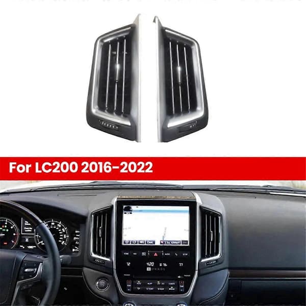 Bil Front AC Midterste Centrale Luftventil Gitter Udgangsdæksel Panel Trim til Land Cruiser LC200 2016-2022