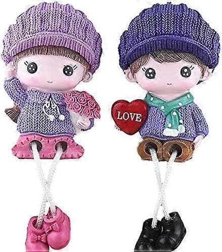 2 st Hartfigurer Docka Hängande Figurin, Vackert Målad, Handgjord