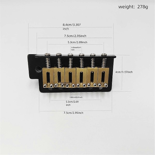 6 Strängar Gitarr Stall Sadel Stränghållare Elgitarr Tremolo Stall Standard Gitarrtillbehör Silver