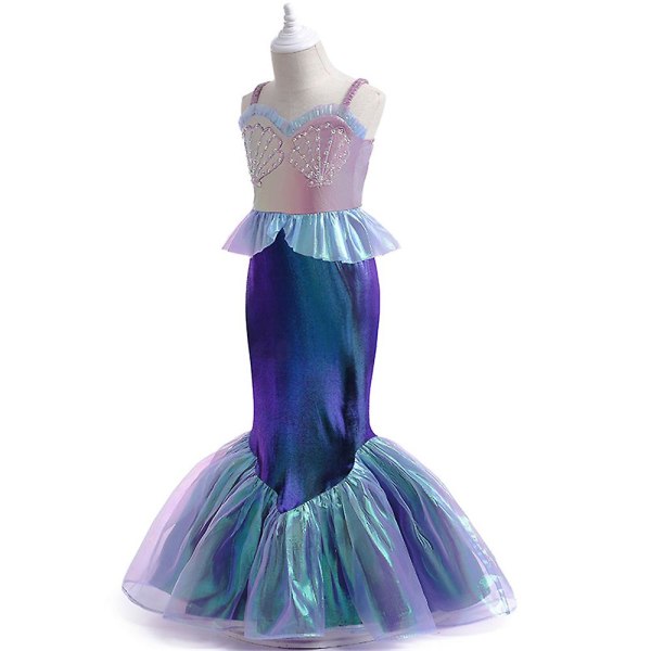 Mermaid Princess Dress Cosplay Party Dräkt Halloween Kostym Carnival 4-5 Years