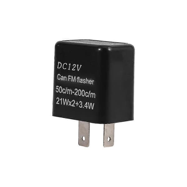 Motorcykel Blinklysindikator 2-benet LED Blinkrelæ Hastighedsjusterbar 12V Sort