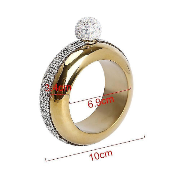 Armbåndsflaske Armbåndsflasker Kreativt Rustfritt Stål Og Lommeflaske DiamondGold