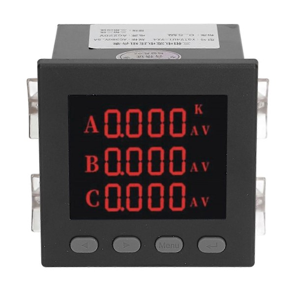 Amperemeter Voltmeter 3-faset AC220V Spændingsstrømtester Digitalt Display til Maskinudstyr