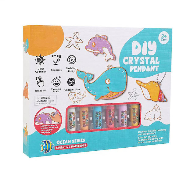 2023 DIY Kristallmålningsset för pyssel, DIY Kristall Diamantmålning Pysselset för Barn, Present Ocean