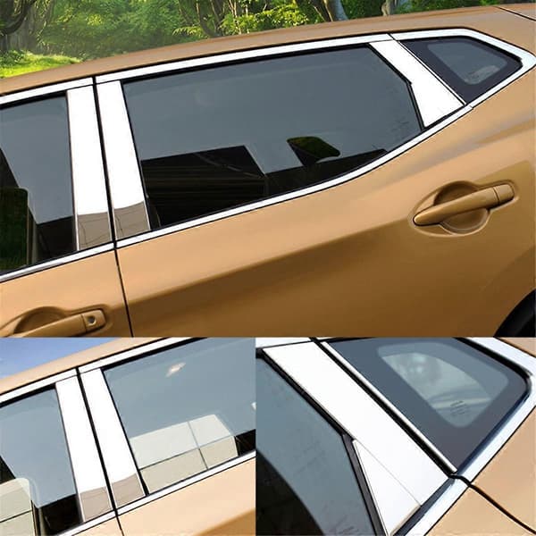 Vindus Chrome Stolpe Deksel Trim List Pynt Aksent Rustfritt Stål Styling for J11 2014 -2017