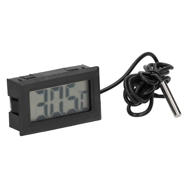 Digitalt elektronisk temperaturmåler sort ABS LCD termometer med ekstern probe