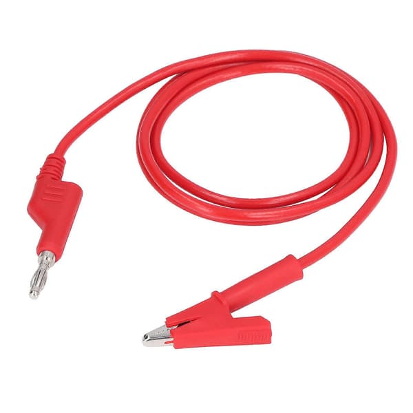 Krokodilleklemme Testledninger Bananplugg Ledning Kabel Fleksibel for Elektrisk Testing J.70035?1 4mm Rød