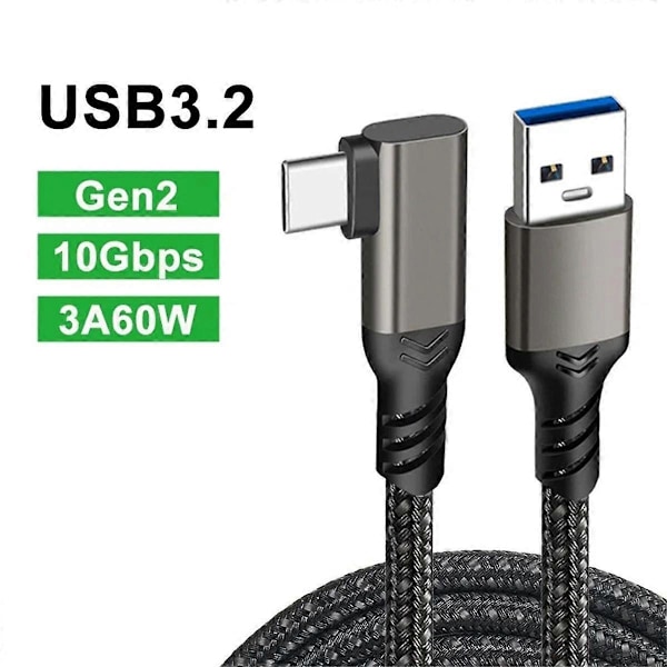 Link-kabel til Quest 2 VR USB 3.2 Hurtigopladningskabler Dataoverførsel Hurtige opladninger VR Headset Tilbehør, 1 meter