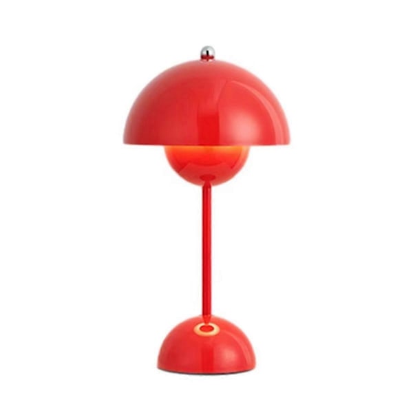 Sopp Blomsterknopp Oppladbare LED Bordlamper Skrivebord Nattlampe for Soverom Nattlys Enkel Moderne Dekorasjon Rød