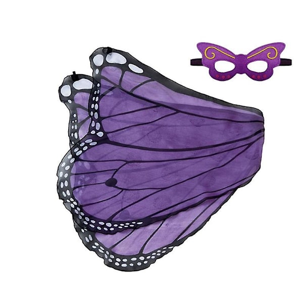 Fjärilsdräkt för barn Fjärilsvingar Chiffongdräkt butterfly purple