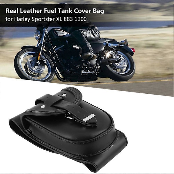 Äkta Läder Bränsletankskydd Panelväska för Motorcykel Sportster XL 883 1200