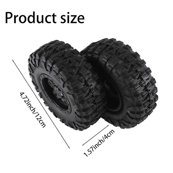 4 STK 120mm 2.2 Beadlock Fælgbælte Dæksæt til 1/10 RC Crawler Bil Axial SCX10 Wraith Capra RR10 RBX10 TRX4