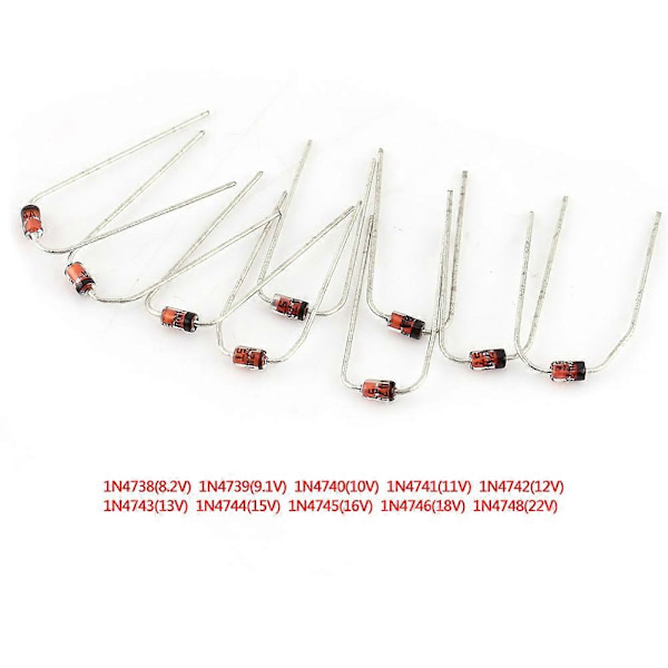 200 stk. 10 Værdier Zener Diode Sortiment Elektronisk Kit 1N4738~1N4748 Med Opbevaringsboks