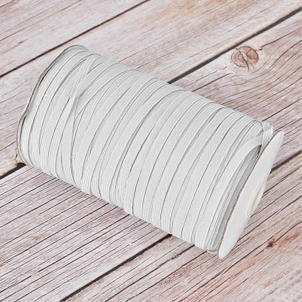 200 Yards/Rulle Elastiskt Band Hög Elasticitet Multifunktionell för Skyddskläder 6mm Bredd Vit