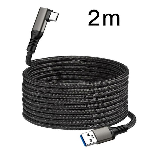 Link-kabel for Quest 2 VR USB 3.2 Hurtigladekabel Dataoverføring Raske Ladinger VR Headset Tilbehør, 2 Meter