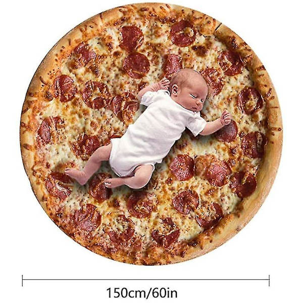 Pizzafilt Tortilla Filtar Omslag Strandhandduk Matta Rug Picknick Mjuk Plysch